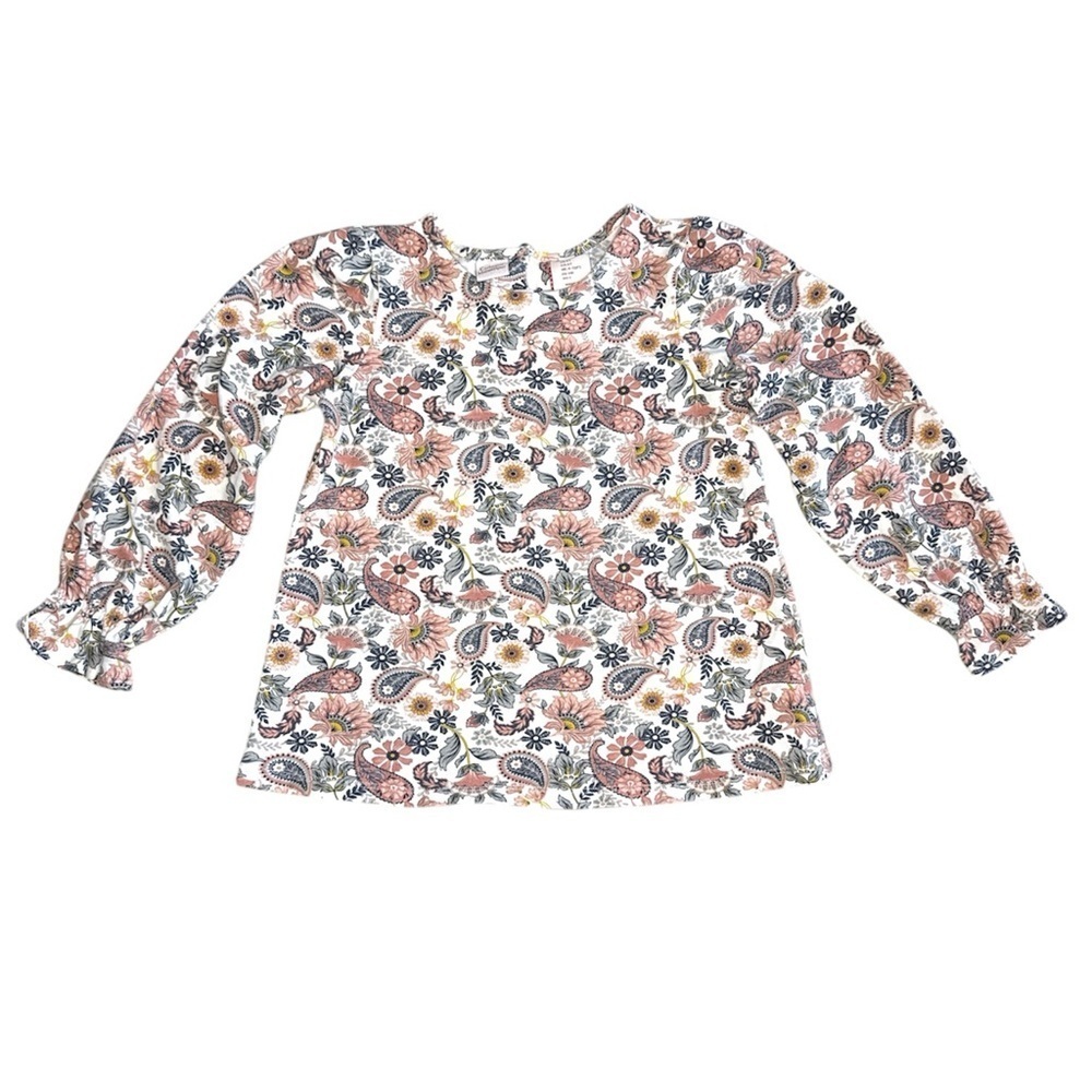 Catherine Malandrino Toddler Paisley Print Ruffle Sleeve Top 5T